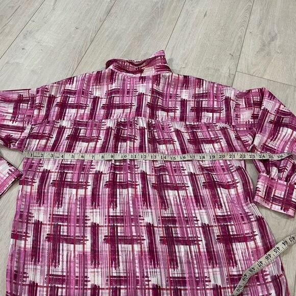 SOFT SURROUNDINGS Womens Porta Blouse Absta Mgnta PM- Long sleeve, Sz M - Picture 2 of 7